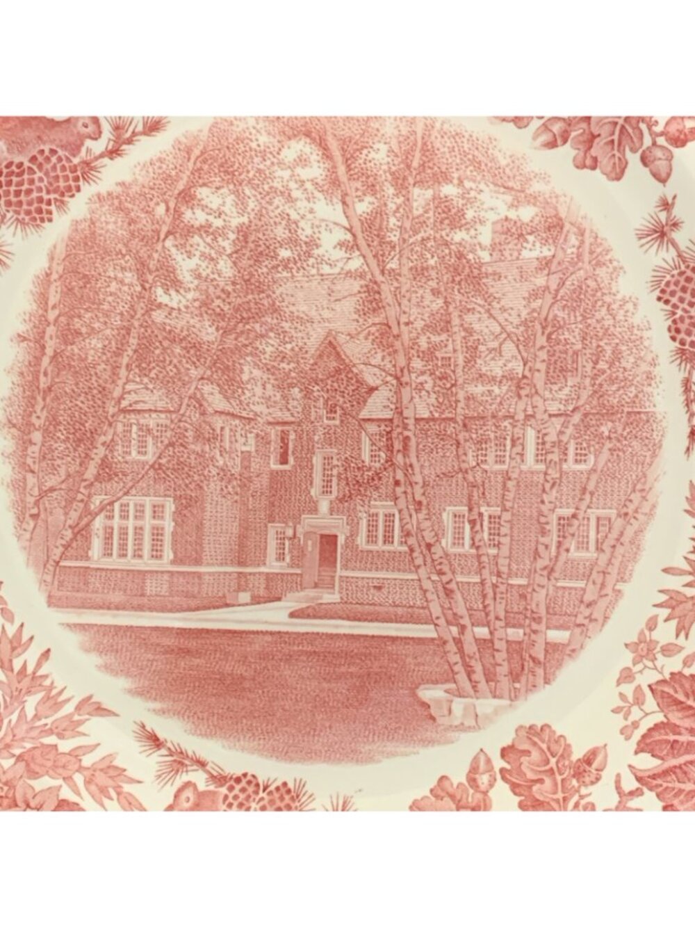 Wedgwood St Paul's School Manville House 1928 Pink Transferware 10 3/8" Plate - Picture 2 of 5